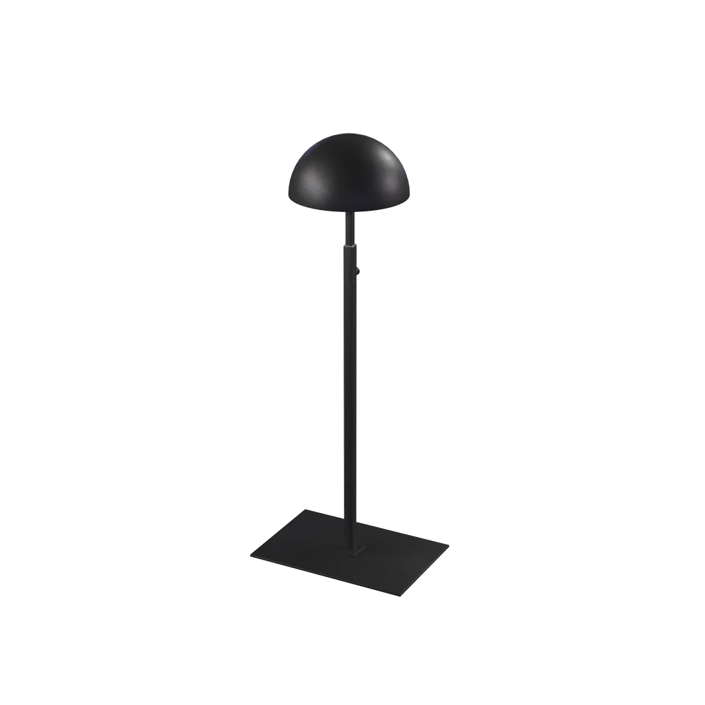 Hat display stand, for displaying hats and caps, black powder-coated steel