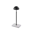 Hat display stand, for displaying hats and caps, black powder-coated steel with marble-look base