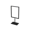 A4 info display, adjustable height, black powder-coated steel