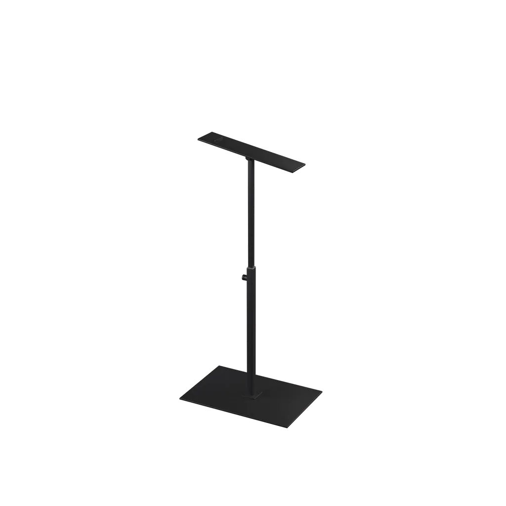 Shoe stand, adjustable height, black powder-coated steel