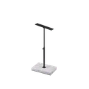 Shoe stand, adjustable height, black powder-coated steel with marble-look base