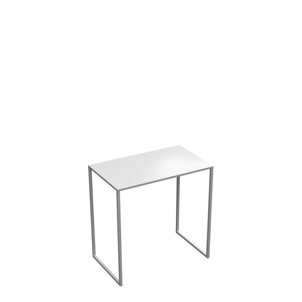 Mesa auxiliar 50x30x50 cm, acero, blanco