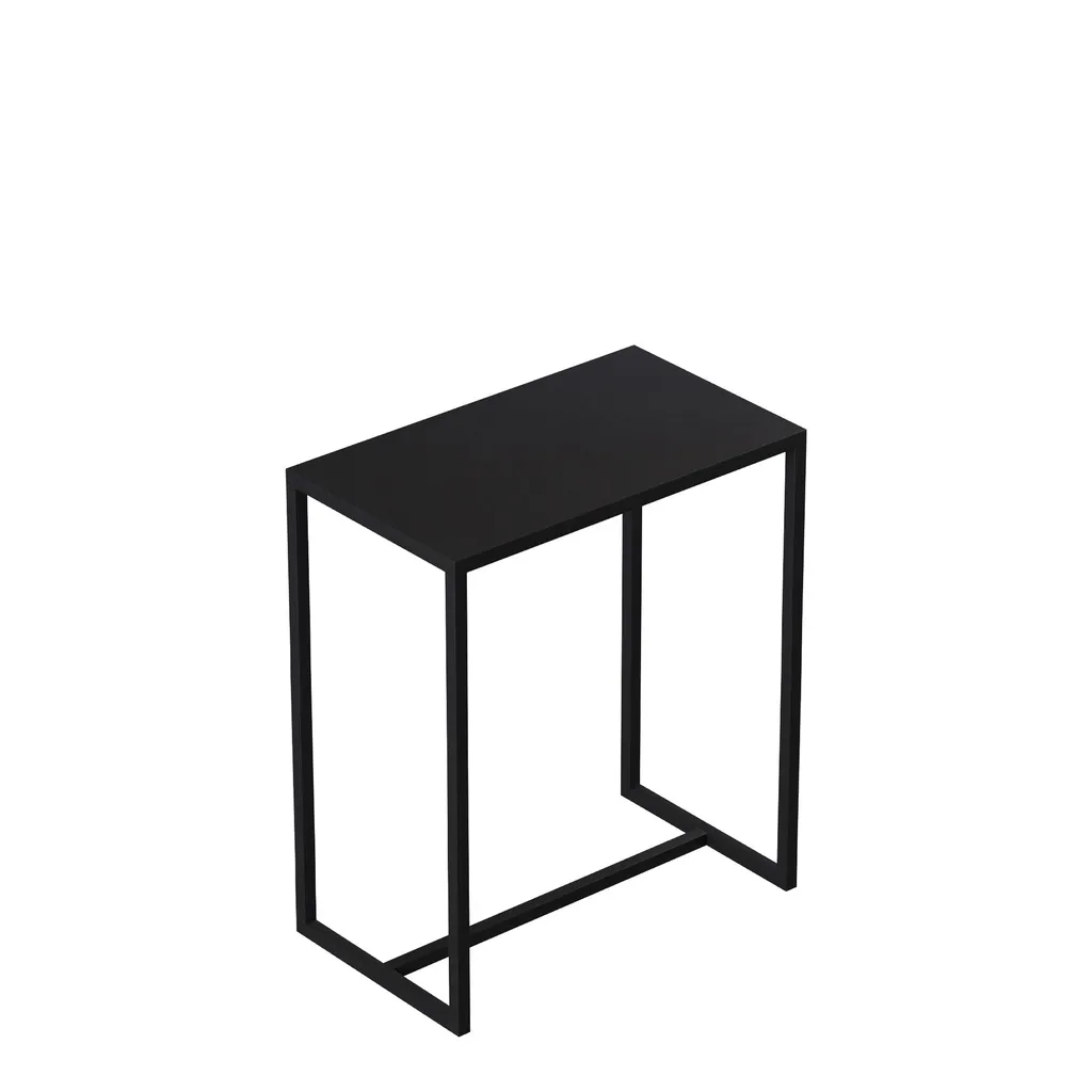 Side table 60x35xh70 cm, black powder-coated metal