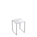 Side table 36x36xh48 cm, white powder-coated metal