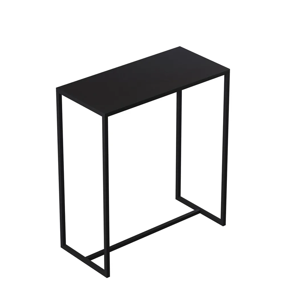 Table d'appoint 80x38xh90 cm, en métal noir laqué