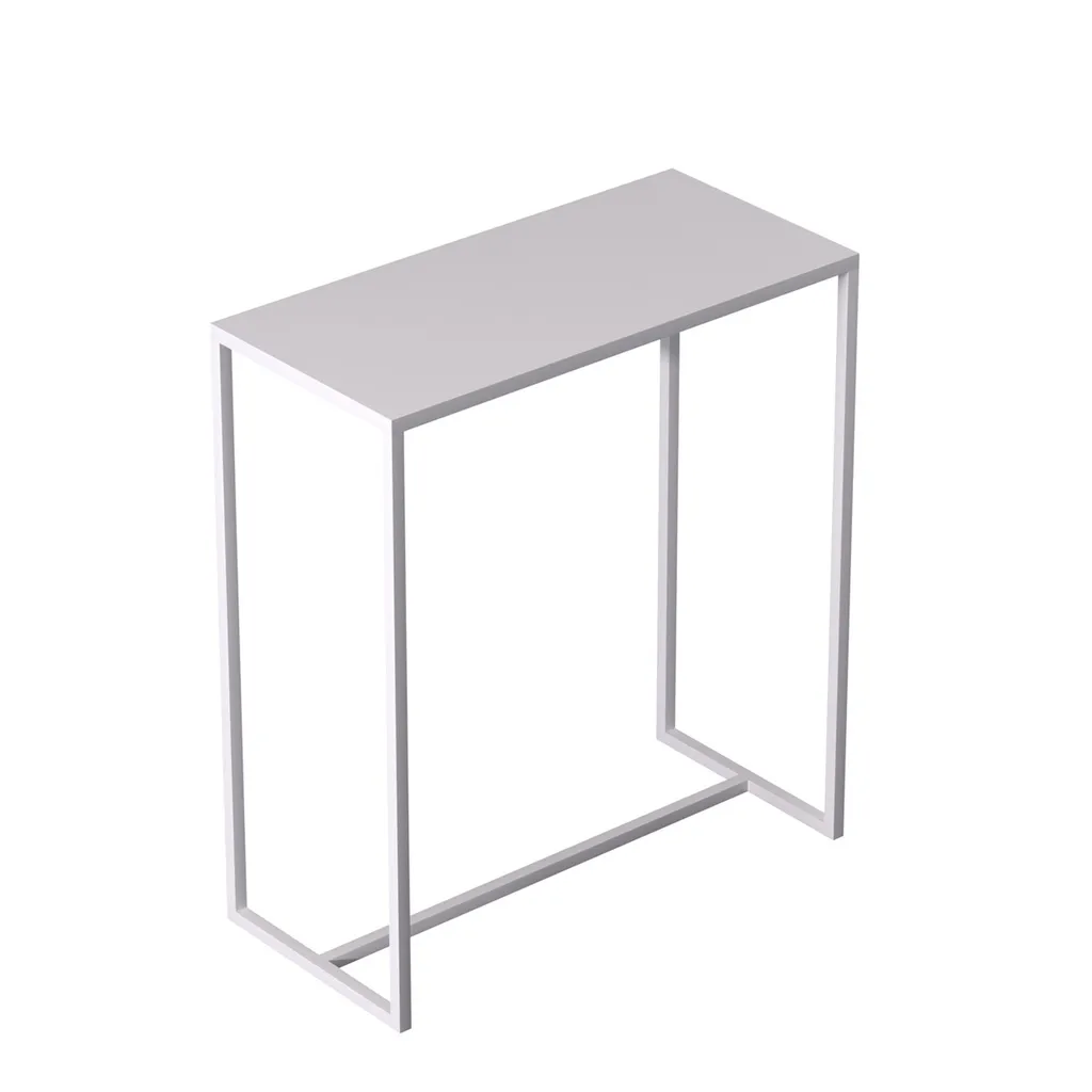 Side table 80x38xh90 cm, white powder-coated metal