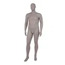 Male window mannequin abstract head, light taupe