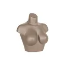 Busto femenino, copa D, corto, sensual, piel metál