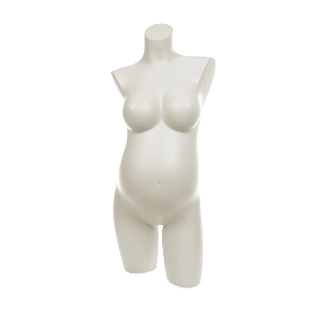 Pregnant female torso, Sensual, FRP, ivory white