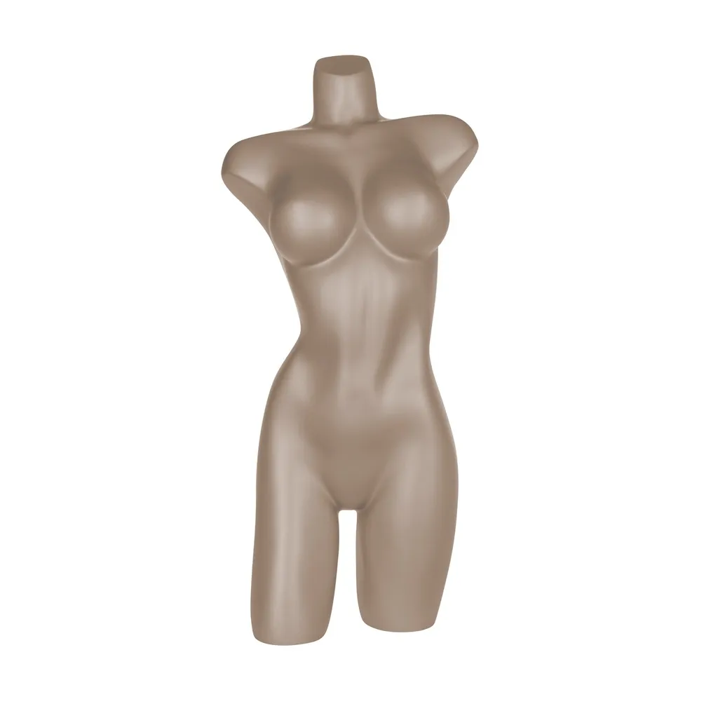 Female torso, metallic skin color, mat