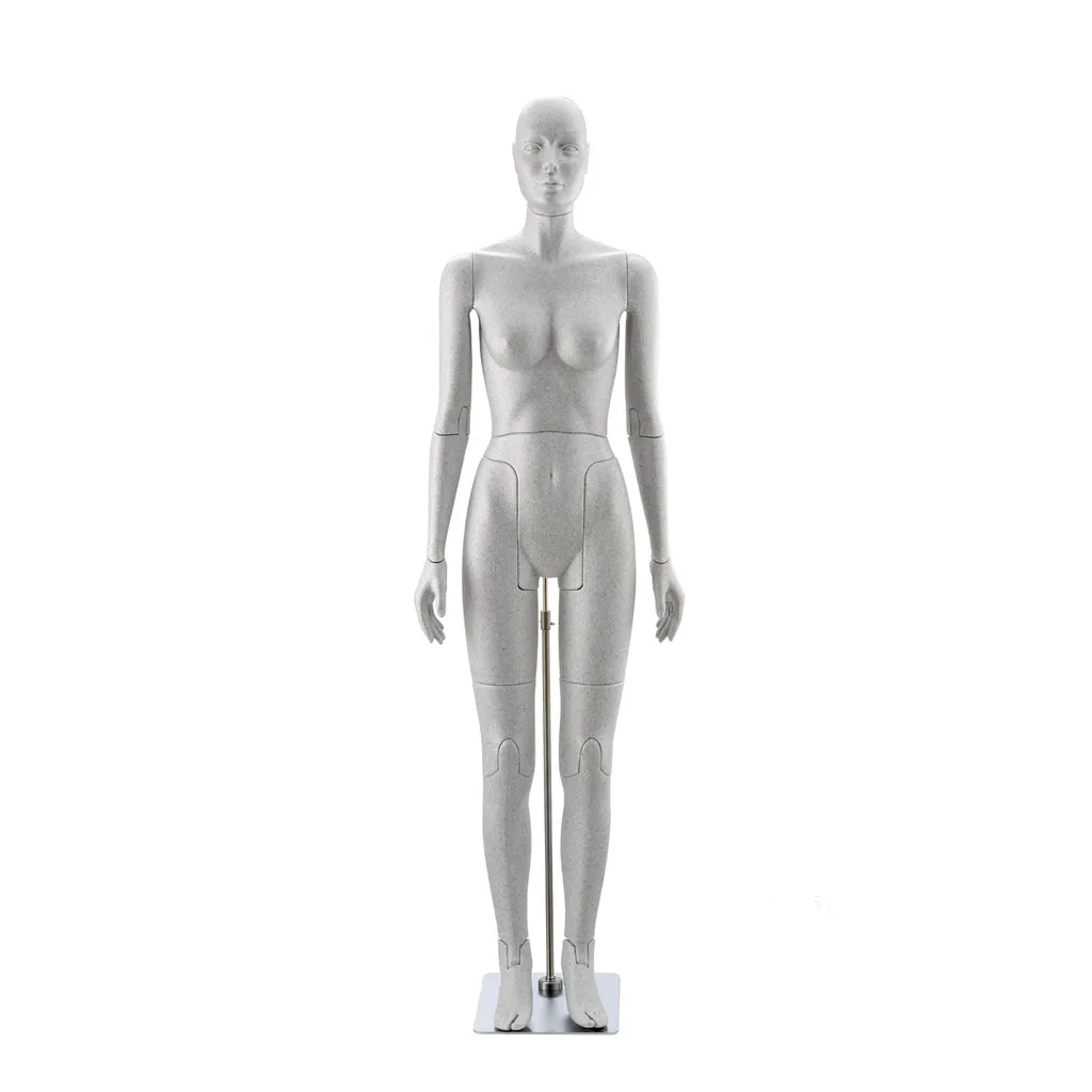 Female flexible mannequin, silvergrey EPP foam