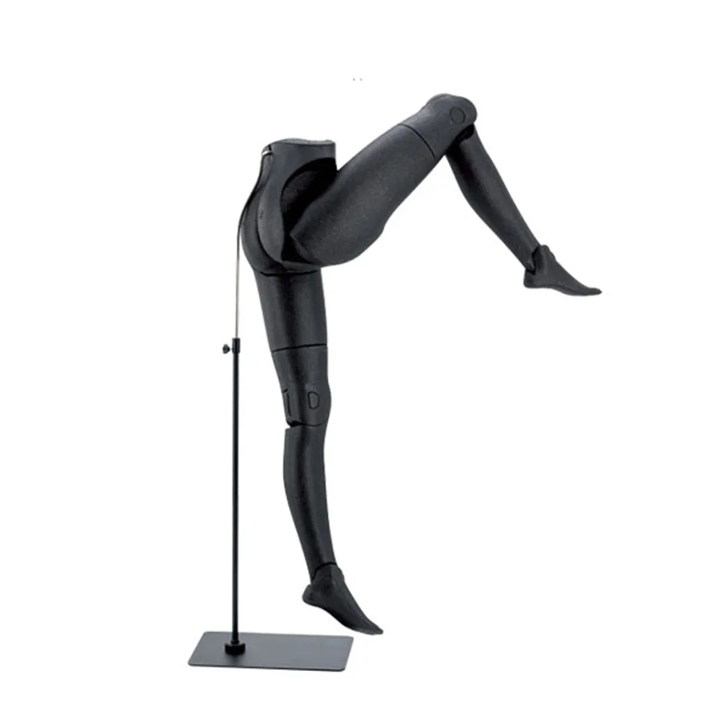 Présentoir jambes articulé, femme, noir, avec socle noir avec connexion dorsale