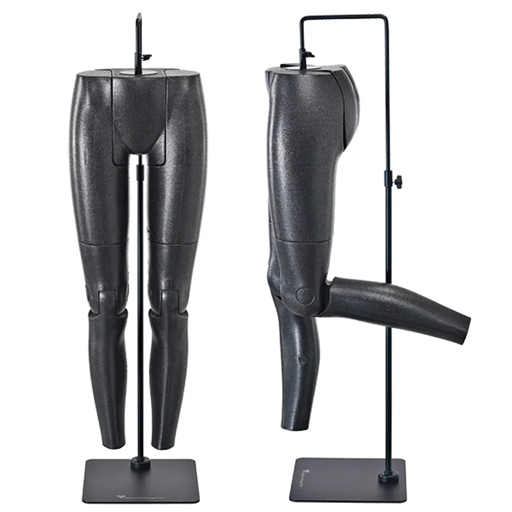 Movable leg display, women, black, including black base plate with connection