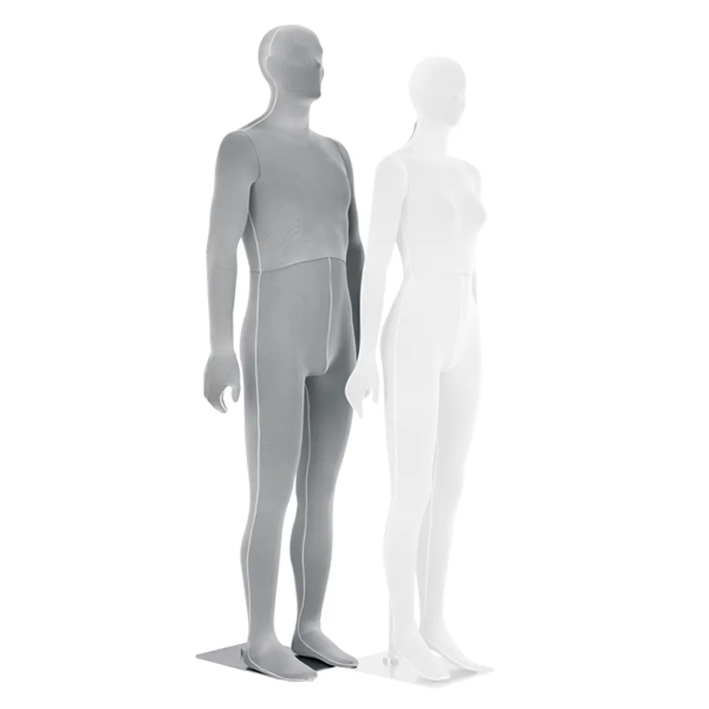 Male flexible mannequin, carbon white