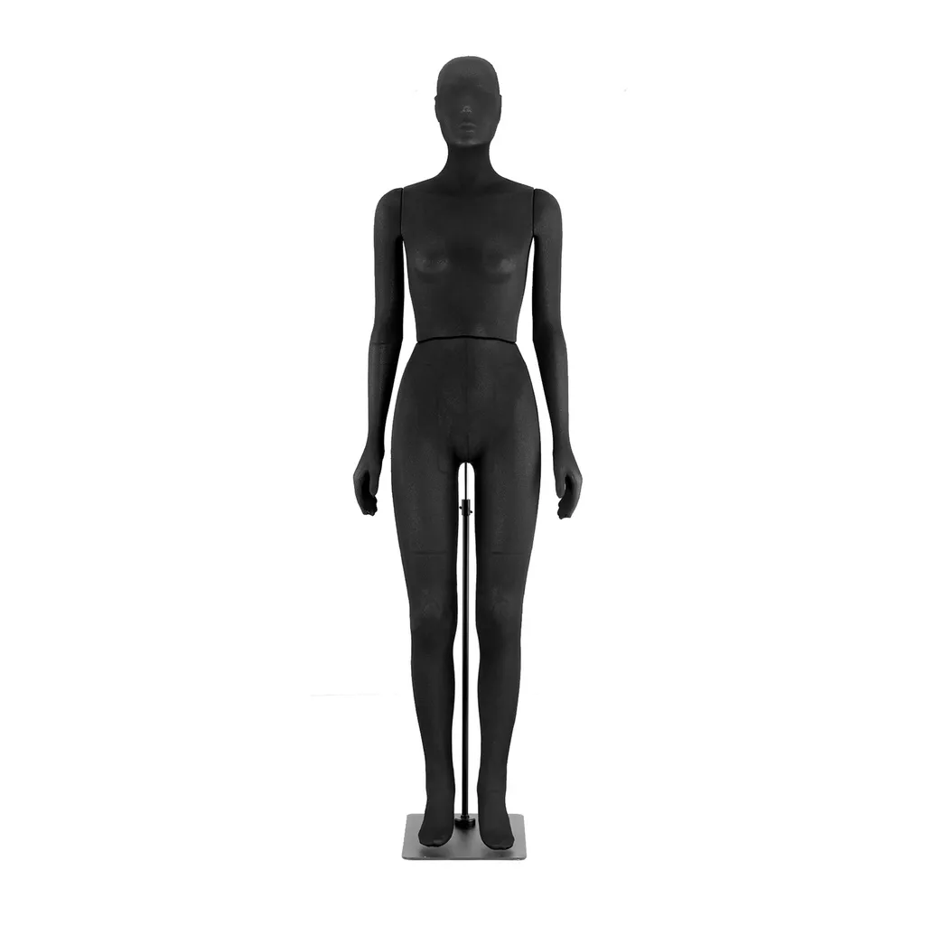 Female flexible mannequin, black PP foam