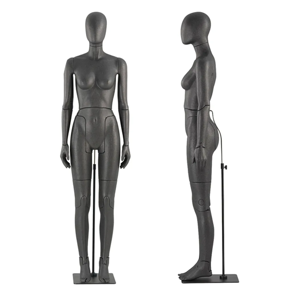 Female flexible mannequin, black EPP foam