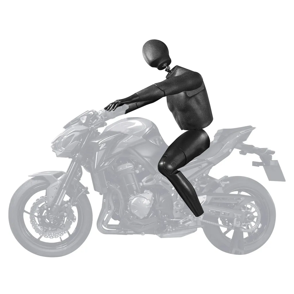 Male flexible mannequin, black, superbike