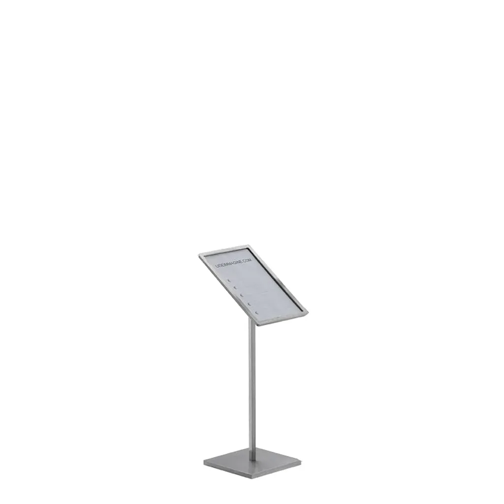 Porte prix,  inox brossé, hauteur 26 cm