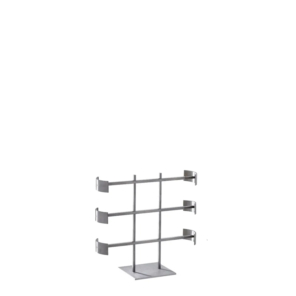 Belt display with 3 elements, brushed metal