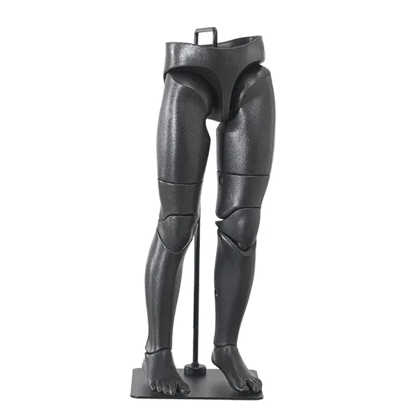 Présentoir jambes articulé flexible, enfant, noir avec socle noir avec connexion