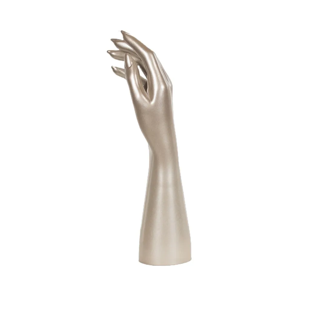 Hand display, FRP, metallic bronze/gold