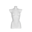 Buste femme en plastique, longueur jusqu'à l'entrejambe, plastique recyclable blanc, pose 2005DCE_WH