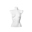 Plastic mannequin bust, female, type untill waist, white recyclable plastic, pose 2005DCL_WH