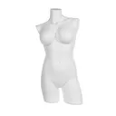 Plus size plastic mannequin torso, female, white recyclable plastic, pose 2005DM_WH