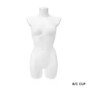 Plastic mannequin torso, female, B/C-cup, white recyclable plastic, pose 2005DY