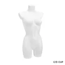 Torso femenino de plástico, copa C, plástico reciclable blanco, pose 2005DZ_WH.