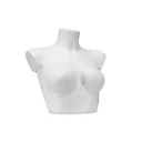 Plastic mannequin bust, cut below breasts, female, C-cup, white recyclable plastic, pose 2005DZXC_WH