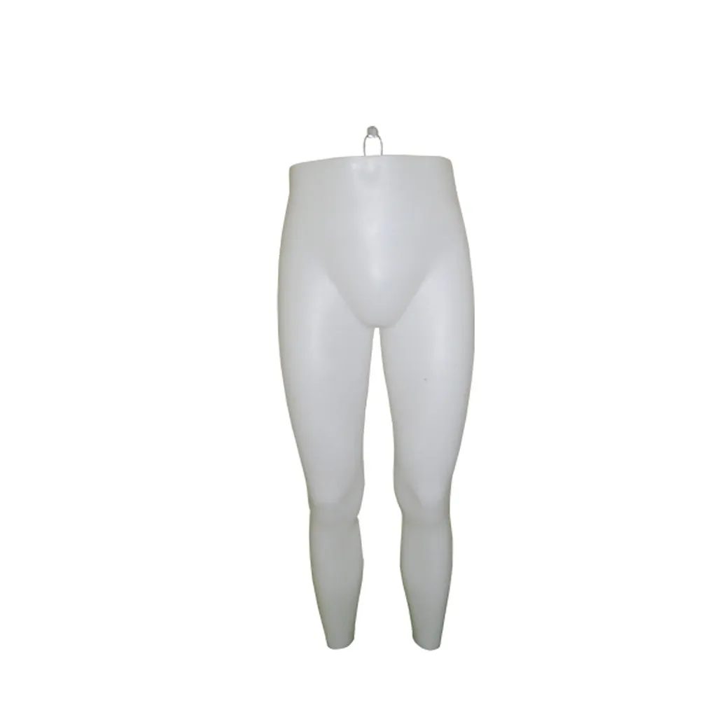 Présentoir jambes hommes pour pantalons blanc pour fixation murale avec boucle de suspension