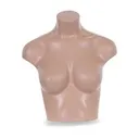 Plastic mannequin bust, short model, female, B-cup, skin color, recyclable plastic, pose SLBUSTXC_SK