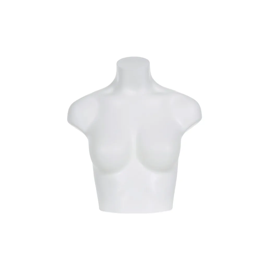 Plastic mannequin bust, short model, female, B-cup, white recyclable plastic, pose SLBUSTXC_SK