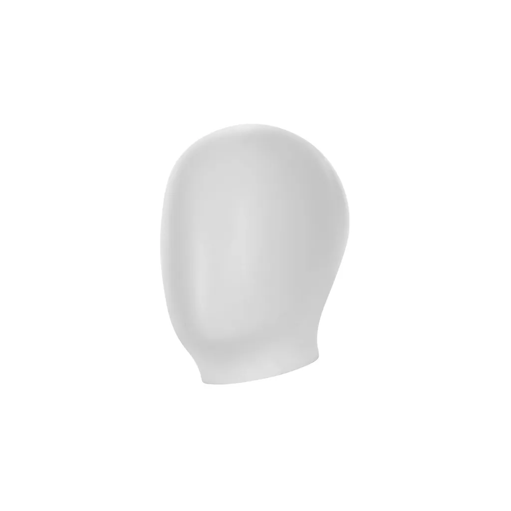 Tête femme abstraite en plastique, plastique recyclable blanc, pose TED_WH