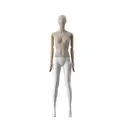 Vintage mannequin, female, wooden arms, covered with fabric, standing pose 01