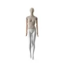 Vintage mannequin, female, wooden arms, covered with fabric, standing pose 03