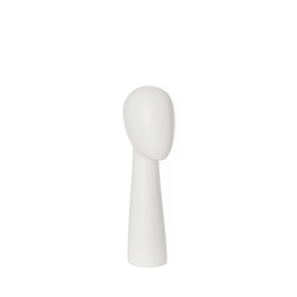 Abstract female head, long neck, FRP, white mat 