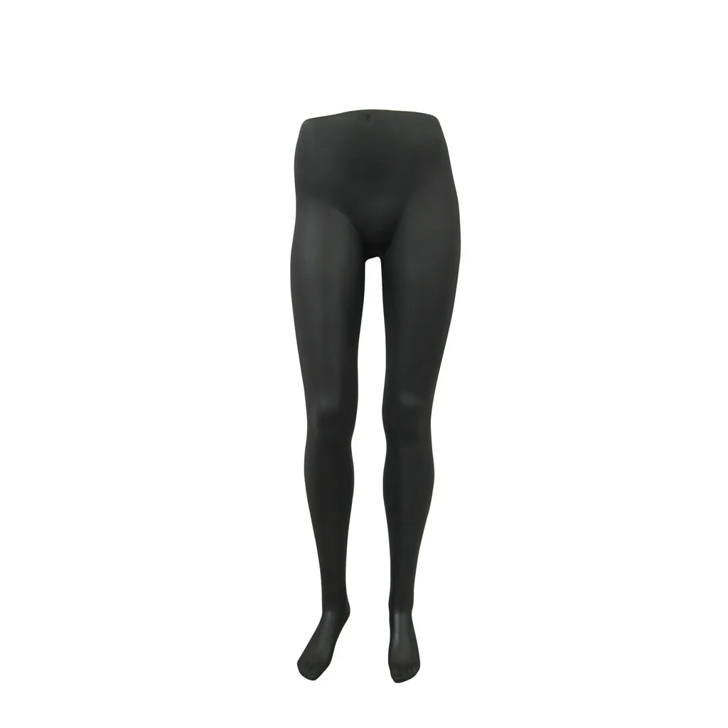 Présentoir jambes femme pour pantalons noir avec socle rectangulaire noir laqué avec pin de pied et de mollet