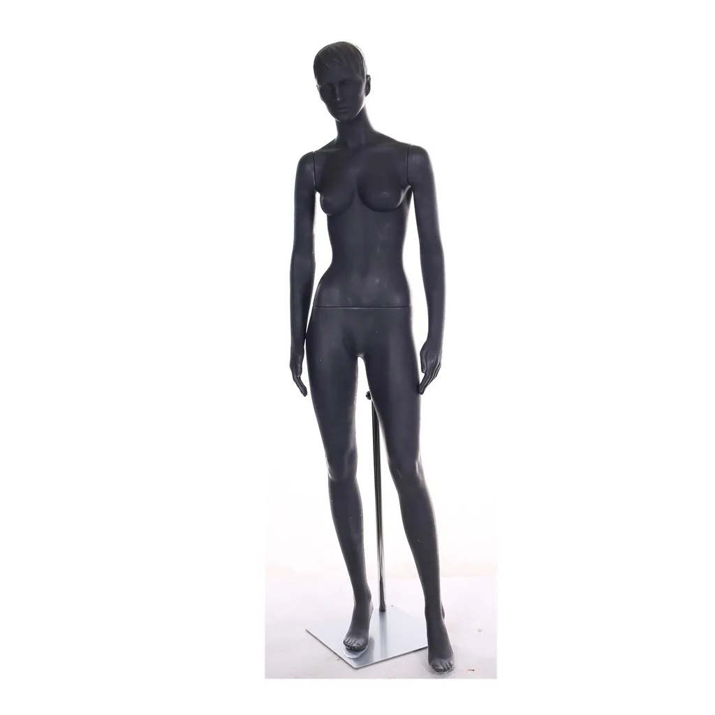 Female mannequin, sculpted, grey / black