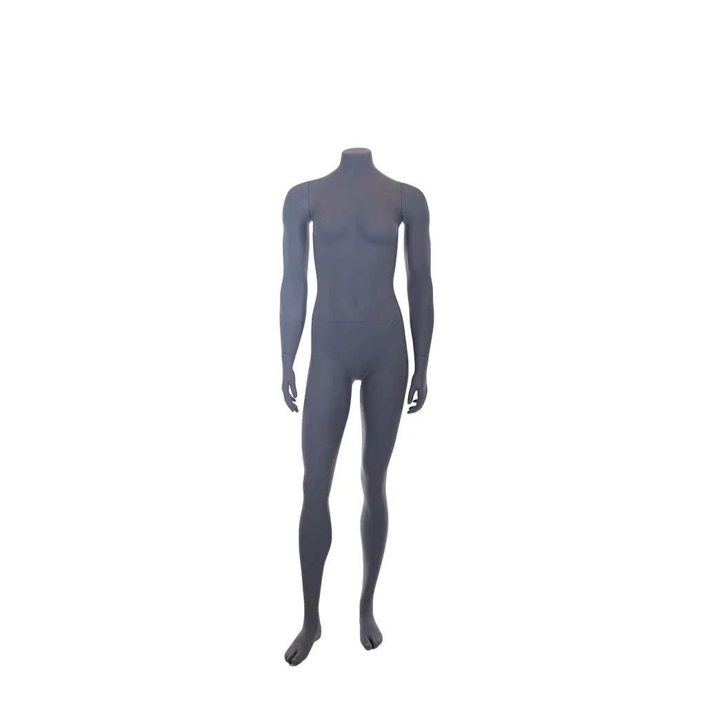 Mannequin de vitrine femme, FRP, gris foncé