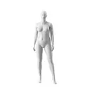 Maniquí mujer talla grande, cabeza semiabstracta, talla 44EU, blanco mate, pose de pie 04