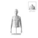 Torso infantil corto, 12años, blanco, base, BioFRP