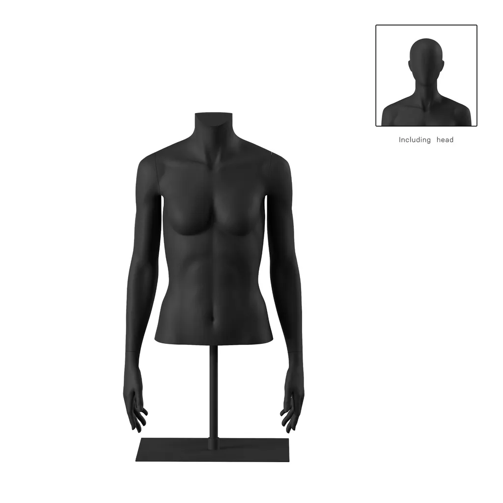 Short female torso, black, incl. base, Bio FRP