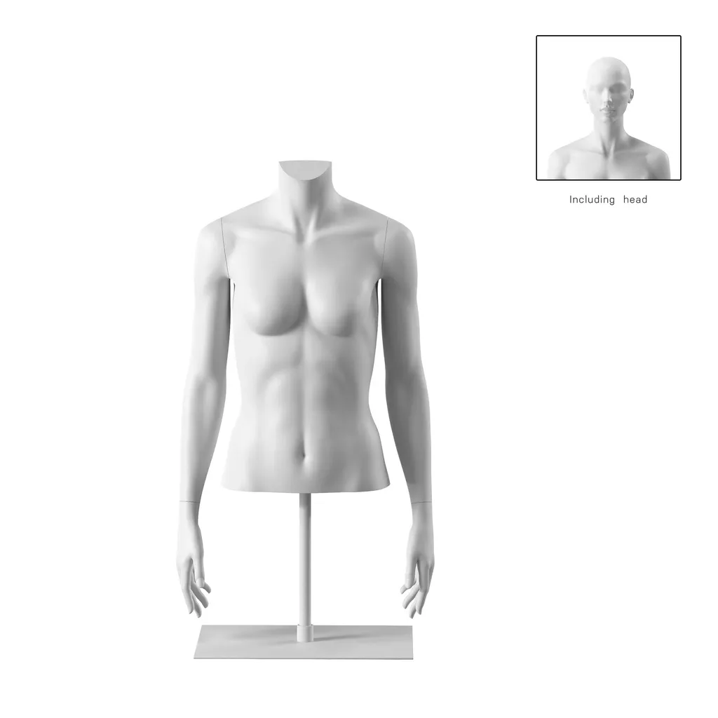 Short female torso, white, incl. base, Bio FRP