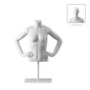 Short female torso, white, incl. base, Bio FRP