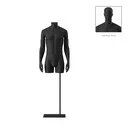 Male torso, black, incl. base, Bio FRP