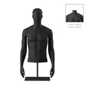 Torso hombre corto, negro, incl. base, Bio FRP