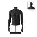 Short male torso, black, incl. base, Bio FRP