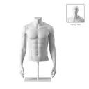 Short male torso, white, incl. base, Bio FRP